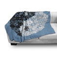thumbnail image 3 of Ying Yang Soft Flannel Fleece Throw Blanket, Abstract Design Daisy Flower Power on Tao Sign Floral Themed Art, Cozy Plush for Indoor and Outdoor Use, 50" x 60", Blue Black Grey, by Ambesonne, 3 of 6