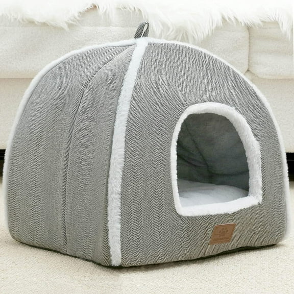 Cat Bed for Indoor Cats - Cat Cave Bed Cat House Cat Tent with Removable Washable Cushioned Pillow