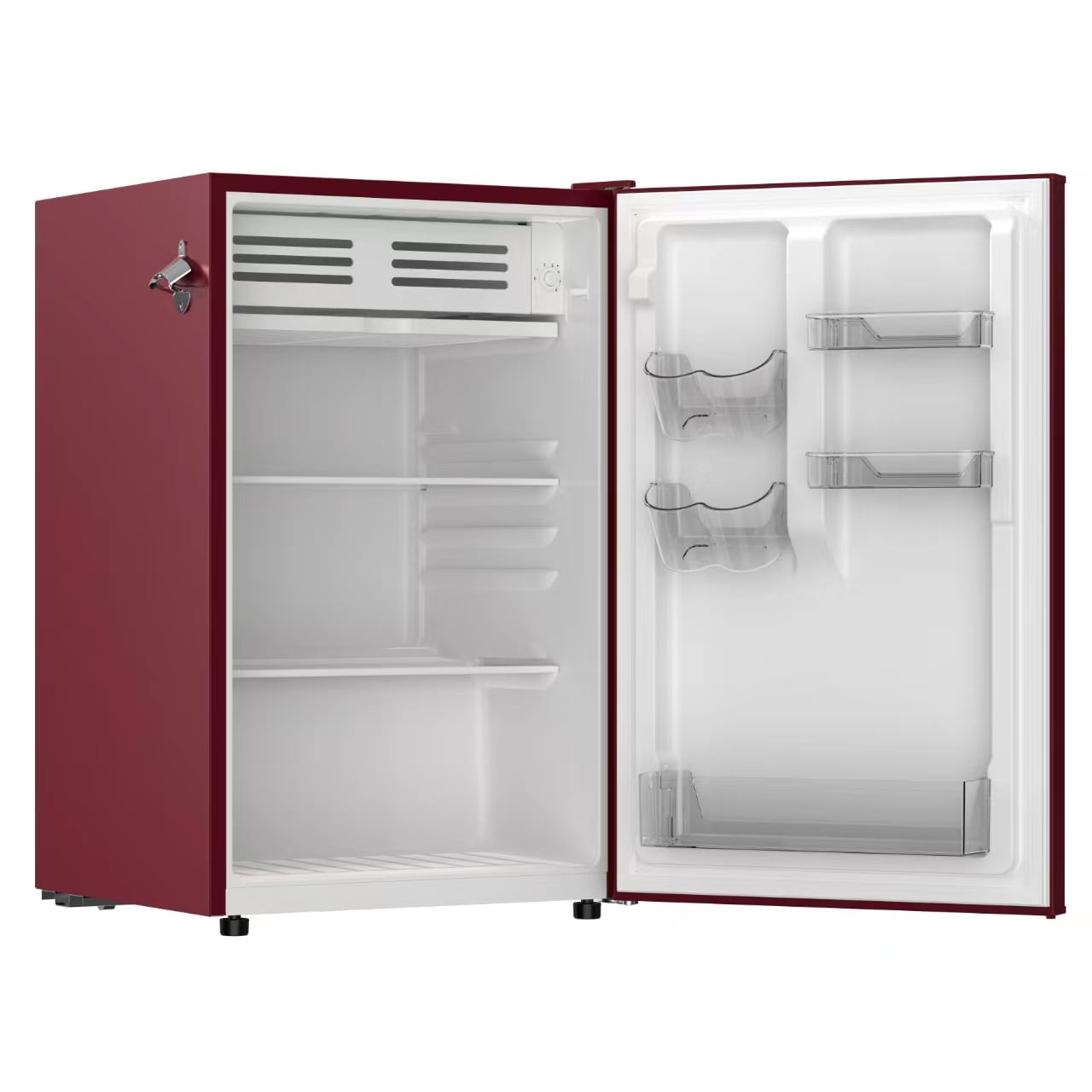 Frigidaire 4.5 Cu. ft. Compact Retro Fridge with Built-in Side Bottle Opener, Mini Fridge with Chiller Compartment, Merlot