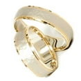 thumbnail image 3 of Pompeii3 14K Gold Matching Two Tone Hammered Wedding Ring Set, 3 of 5