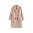 thumbnail image 1 of Jumpingount Mujeres de doble botonadura Casual temperamento sólido otoño cuello en V abrigo largo abrigos de longitud media chaqueta de viaje en casa Abrigos y chamarras Caqui L Jumpingount AP013339-09, 1 of 6