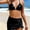 Black, variant on Top-kevin Women's String Bikini Set 2 Piece Triangle Halter Side Tie Swimsuits Bathing Suits