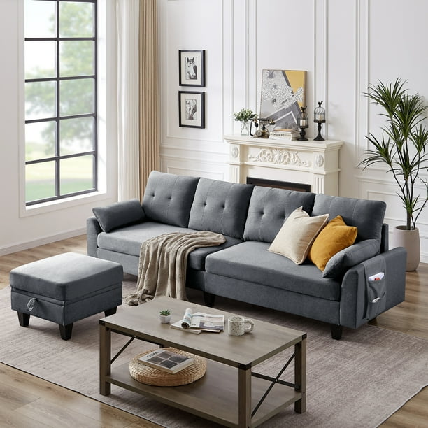 Jarenie Modern Sectional Sofa Couch With Reversible Chaise L Shaped 