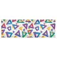 thumbnail image 6 of Yayeee Kitchen Valance Rod Pocket 54" x 18" Living Room Window Curtain, Green Simple Triangles, 6 of 6
