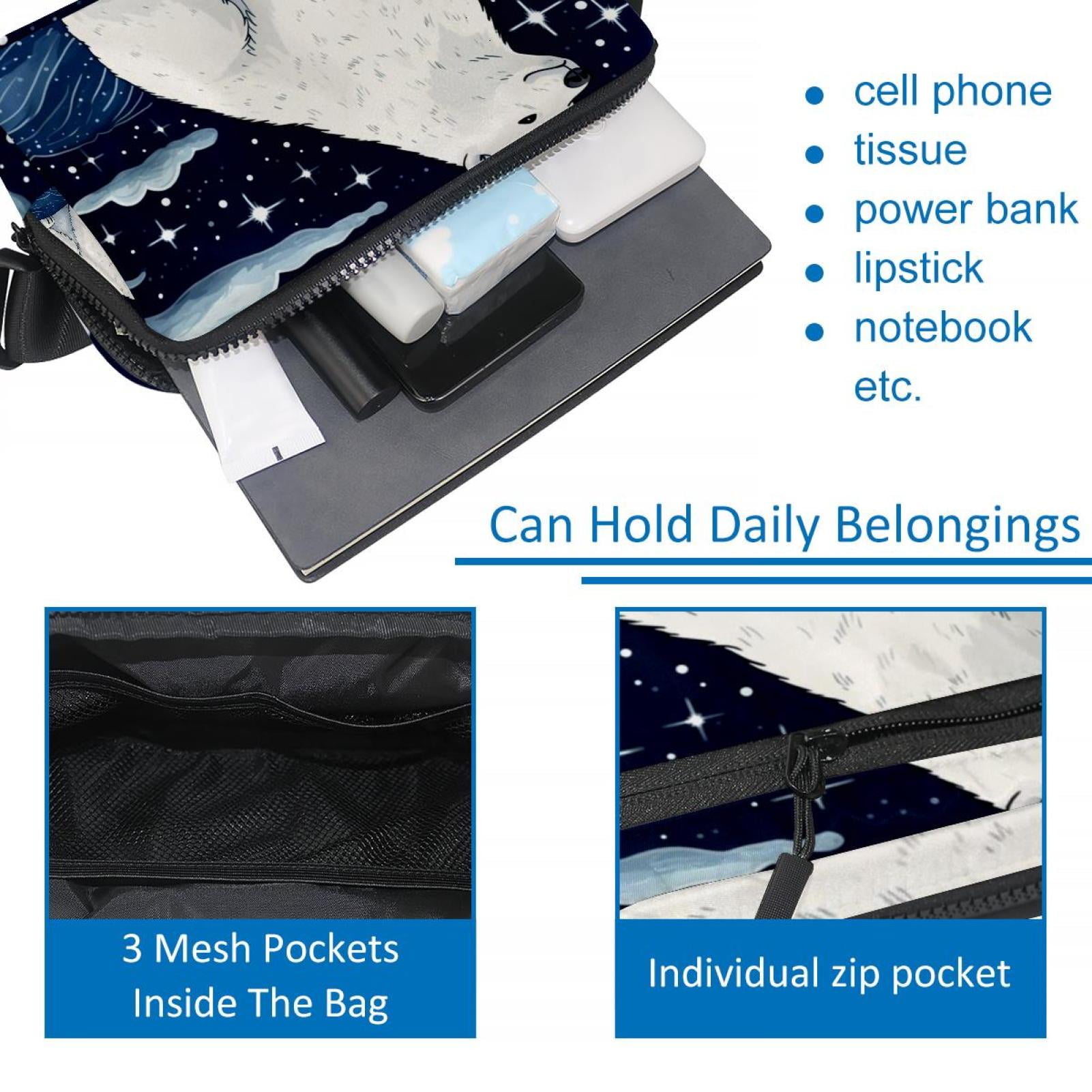Starry sky polar bear Lightweight and Adjustable Running Belt Waist Pack Waist Bags for Unisex with Extension Strap