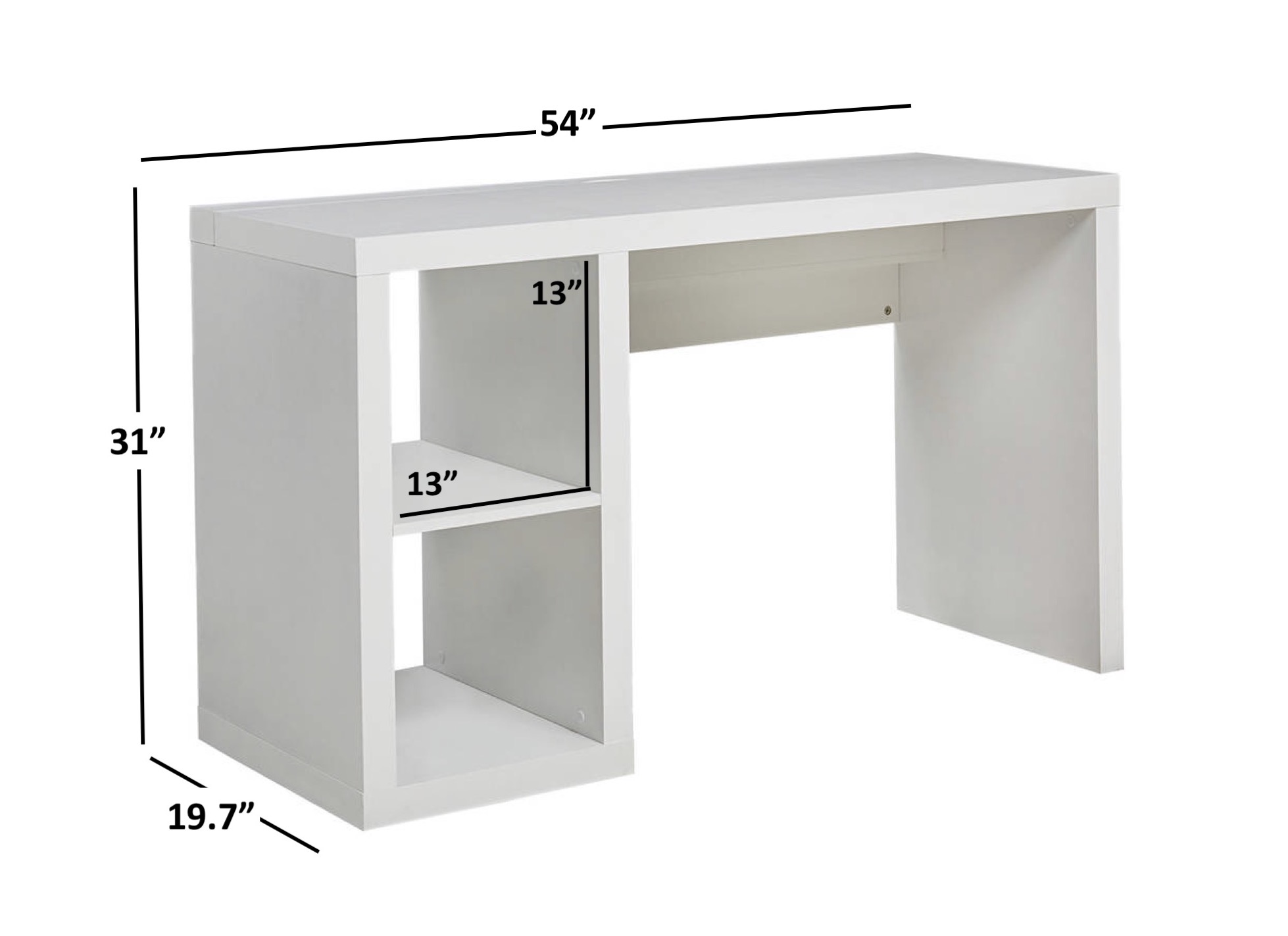 Better Homes & Gardens Cube Storage Office Desk, White - image 5 of 6