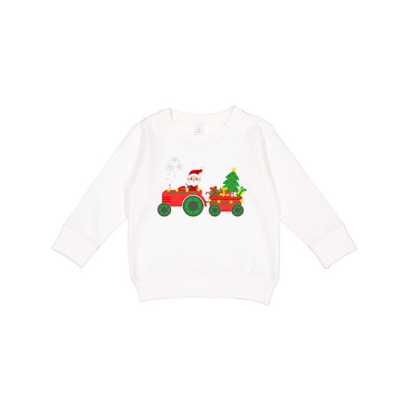 Inktastic Santa on Christmas Tractor Toddler Sweatshirt