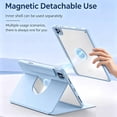 thumbnail image 5 of 360° Rotatable Touchpad Keyboard Case for iPad Air 11" M4/M3/M2 & iPad Air 5/4 10.9", Magnetic Clear Folio with Pencil Holder,Blue, 5 of 9