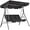 Black-# 2, variant on Lumiparty 3-Seat Patio Swing Chair, Outdoor Porch Hanging Swings with Adjustable Canopy & Armrests, Breathable Textilene Seat & Backrest, Swing Bench for Garden, Poolside, Backyard, Black