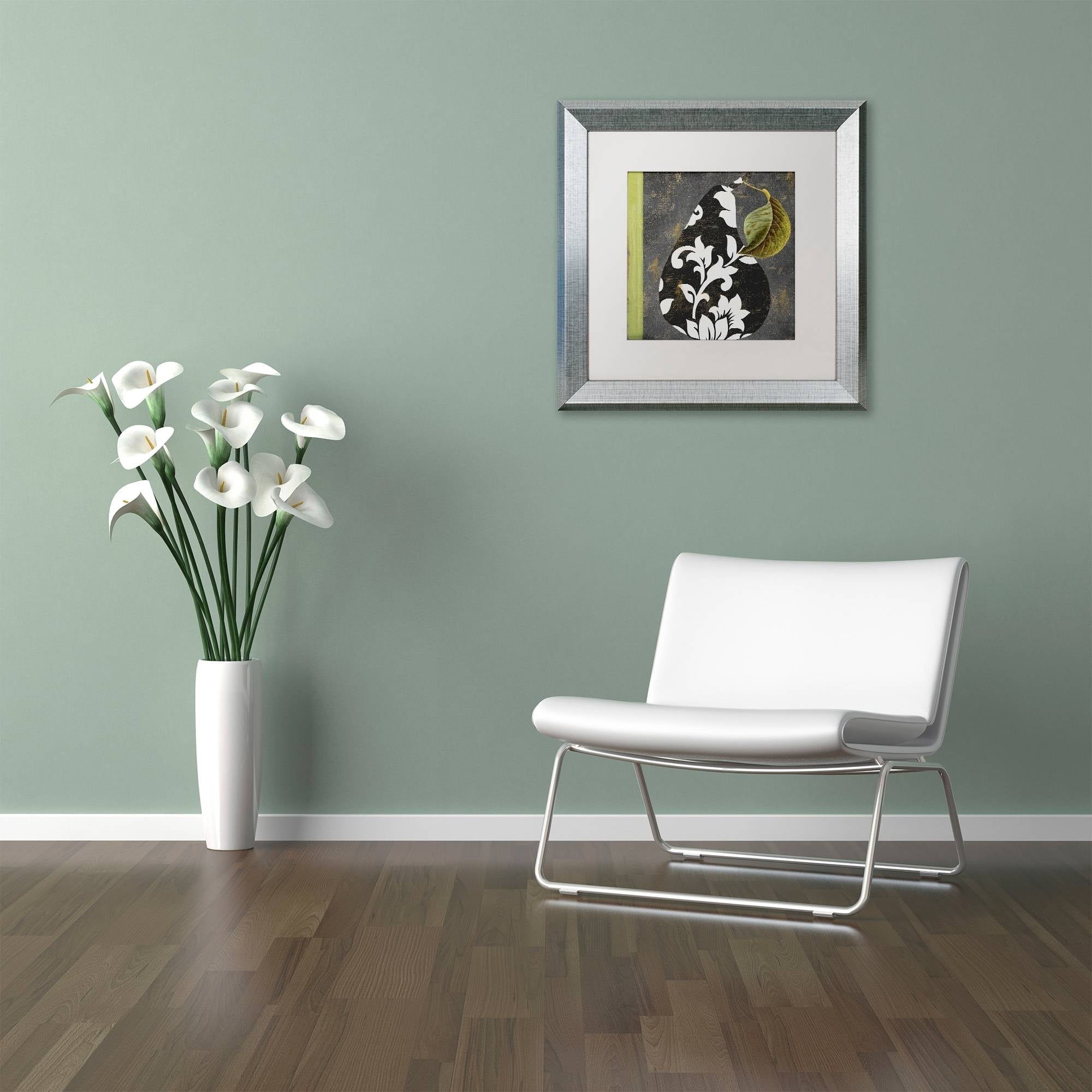 Trademark Fine Art "Decorative Pear II" Canvas Art by Color Bakery White Matte, Silver Frame