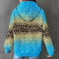 thumbnail image 7 of POTETI Womens Casual Hoodies Long Sleeve Zipper Hooded Sweatshirts Waffle Knit Leopard Pullover Tops, 7 of 7