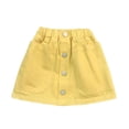 thumbnail image 2 of YHAJDS Toddler Girl Solid Color A Line Jean Skirt Denim Casual Skirts for Summer Age 1-9, 2 of 5