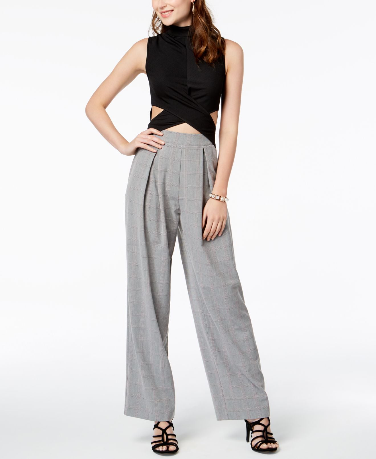 glen plaid jumpsuit