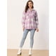 thumbnail image 2 of Chaqueta de Lana Allegra K Cuadros Púrpura XL para Mujer, 2 of 6