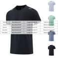 thumbnail image 4 of Men's Quick Dry Running T-Shirt With Nylon & Spandex, Crew Neck Short Sleeve Moisture Wicking Top, Solid Printed Athletic Tee for Gym Workout Fitness Reflective Casual | Zenithor,Black L, 4 of 8