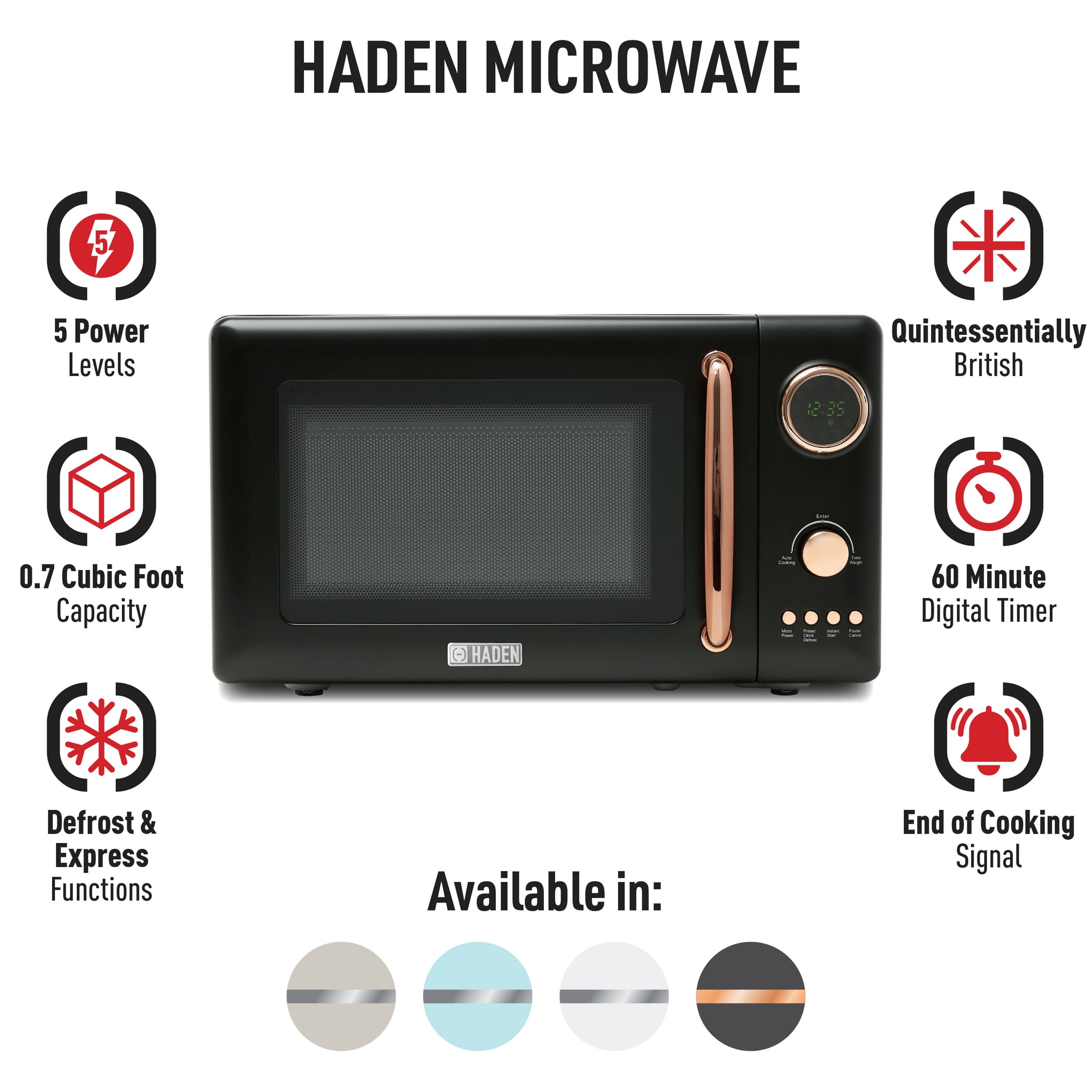 HADEN Ivory Compact Microwave + Reviews