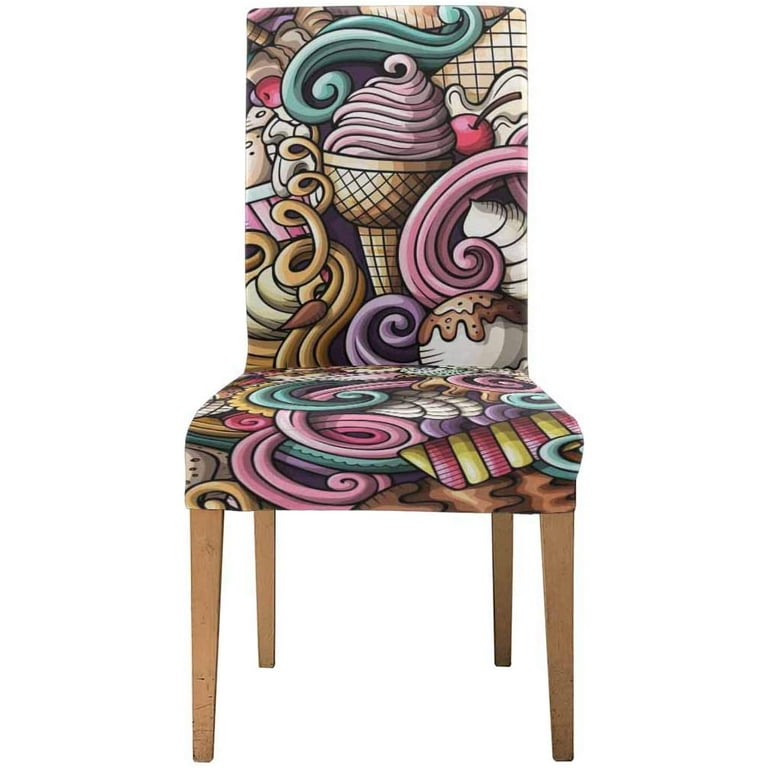 ZHANZZK Ice Cream Sweet Food Stretch Chair Cover Protector Seat