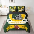 thumbnail image 2 of jejeloiu American Rugby Sport 7-Piece Twin Bedding Sets,Green Yellow Bedding Comforter Set For Football Boys Reversible, 2 of 8