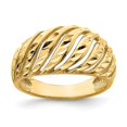 thumbnail image 1 of 14K Yellow Gold Open Slash Diamond-cut Dome Ring, 1 of 1