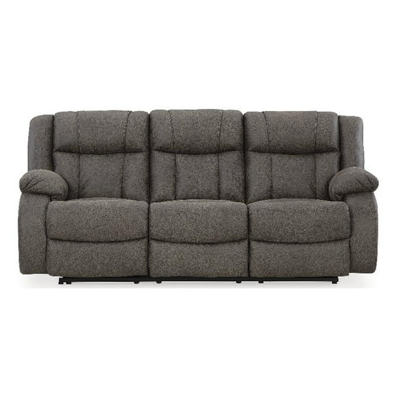Signature Design by Ashley First Base Gunmetal Reclining Sofa