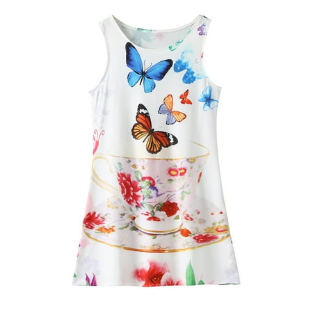 

Toddler Dress Summer Princess Kids Baby Printing Party Sleeveless Dresses For Toddler Girls