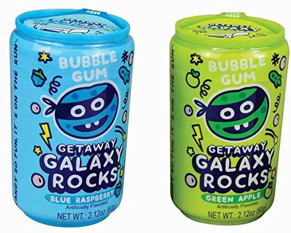 Getaway Galaxy Rocks Bubble Gum Candy Cans - 12 Count Display Box