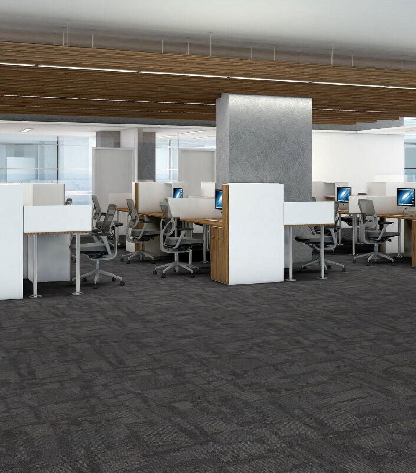 Shaw Complexion 24-in x 24-in Medium Blue Limitless Pattern Adhesive Carpet Tile (79.99-Sq ft)