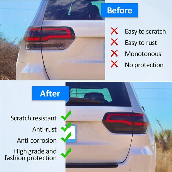 Yassdwbn Gloss Black Tail Light Lamp Cover Trim Bezels For Jeep Grand Cherokee 2014-2021