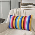 thumbnail image 5 of Rateoe Yellow Blue Mexican Blanket Stripes Pattern Pillow Covers with Invisible Zipper(Pillows are not Included) Standard Pillowcases-16"x24", 5 of 6