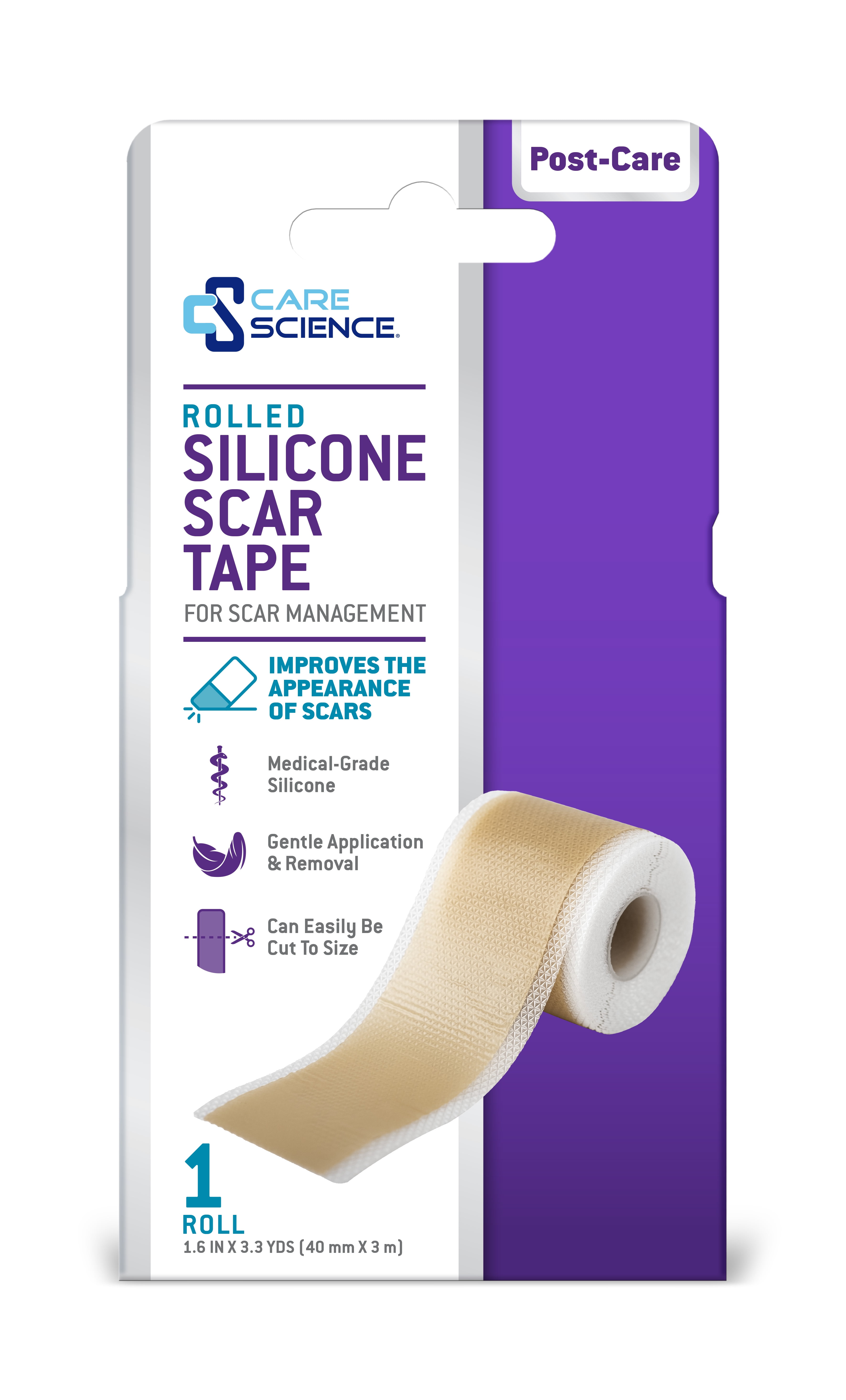 (3 pack) SILICONE SCAR TAPE 40MM x 3M