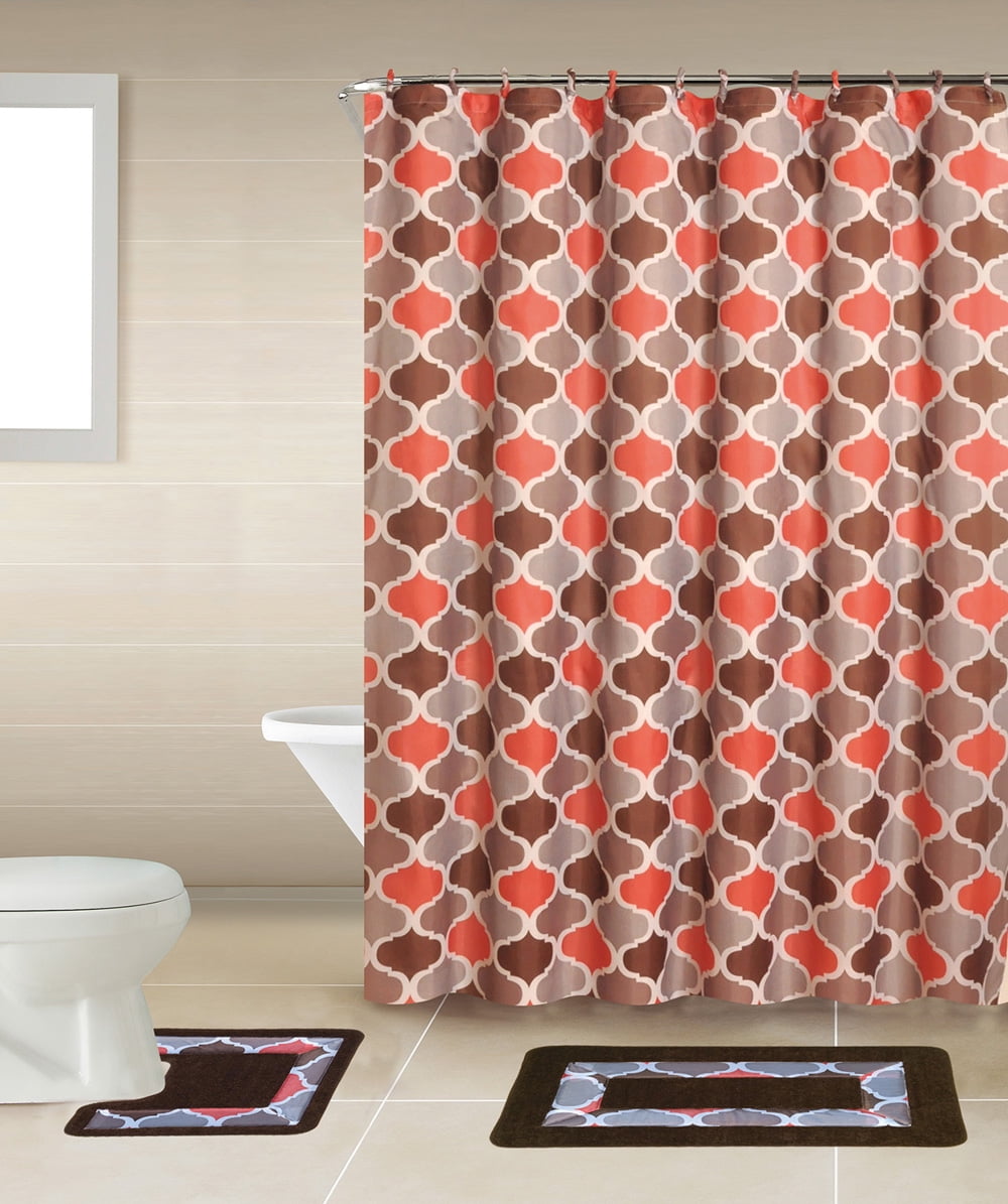 Home Dynamix Bath Boutique Shower Curtain and Bath Rug Set Walmart