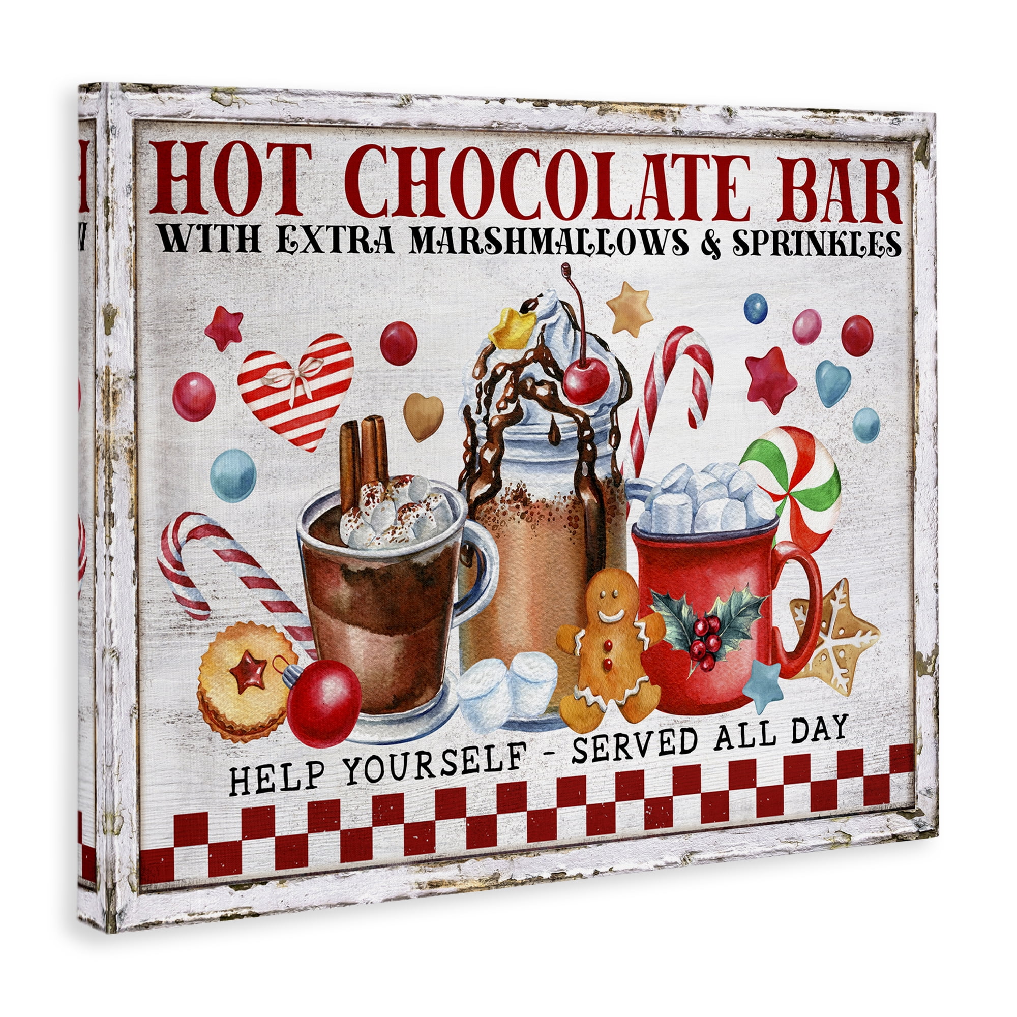Stupell Industries Hot Chocolate Bar Holiday Painting Gallery Wrapped Canvas Art Prints Wall Art, 30 x 24