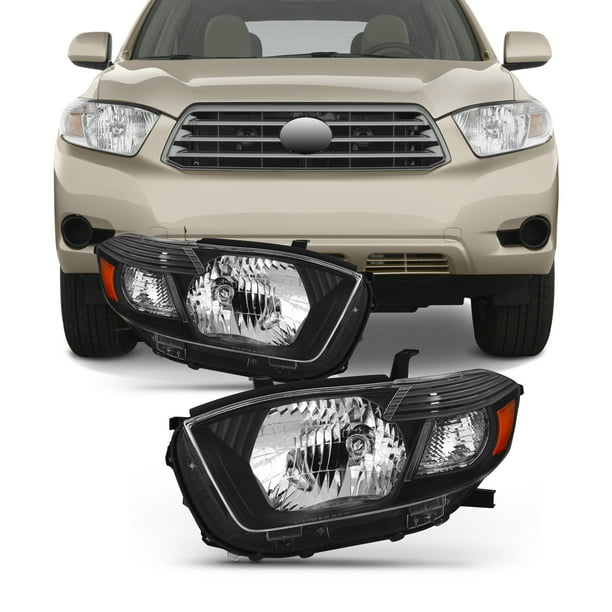 For 2008-2010 Toyota Highlander Oe Style Black Headlights Driver 