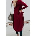 thumbnail image 3 of Women's Light Gray/Gray/Khaki/Apricot/Red Selected Button Down Pocketed High Low Cardigan, 3 of 12