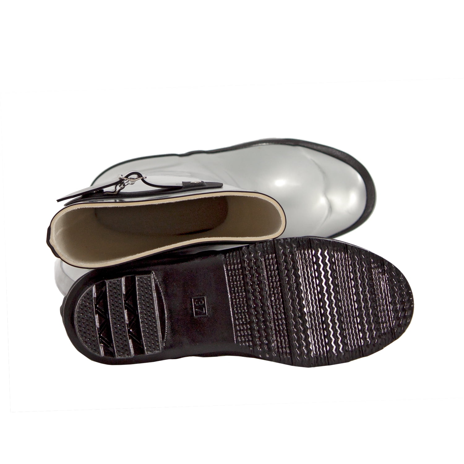 Women Rubber Rain Boots with Cotton Lining, Gunmetal