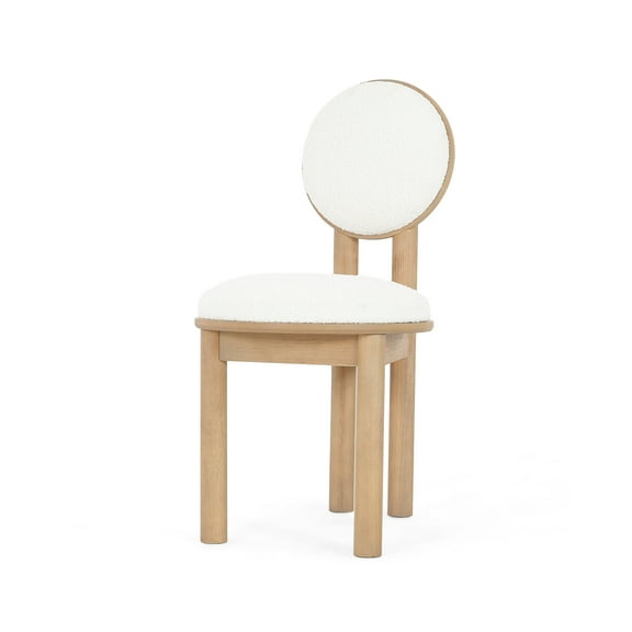 Christopher Knight Home Minimalist Beige Upholstered Dining Chairs, Solid Wood Frame, Natural Finish