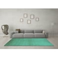 thumbnail image 3 of Ahgly Company Machine Washable Indoor Round Solid Turquoise Blue Modern Area Rugs, 8' Round, 3 of 4