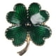 thumbnail image 1 of EeaseMX Broche de trébol de cuatro hojas chapado en oro, pin de solapa retro de trébol, accesorio para el Día de San Patricio (verde), 1 of 7