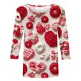 thumbnail image 5 of Womens 3/4 Sleeve Shirt Crewneck Casual Loose Print Valentine's Day Womens T Shirt Tee Tops, 5 of 5