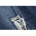 thumbnail image 3 of Men's Faded Wash Denim Distressed Slim Fit Stretch Skinny Jean Shorts (Medium Blue, 38), 3 of 3
