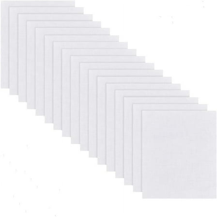 100 Pcs 100% Cotton Precut Square Fabrics - White 4.96x4.8 Inch Embroidery Fabric for Stitch Quilting Tie-dye Hand Painting Sewing