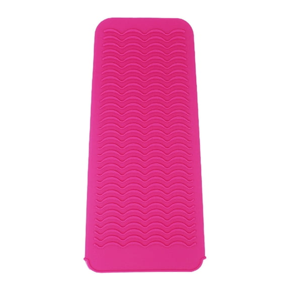 huanledash Hair Straightener Bag Portable Anti-scalding Wave Pattern Silicone Heat Insulation Mat Home Supply