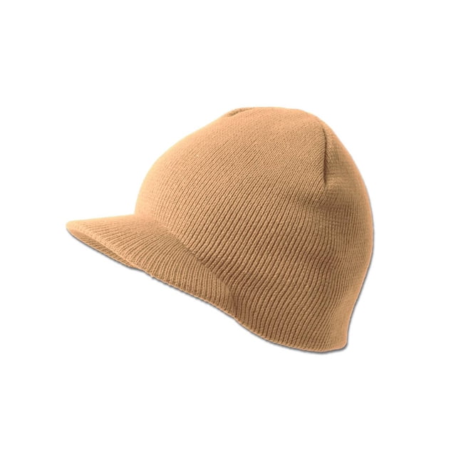 TopHeadwear Solid Cuffless Beanie Visor - Apricot