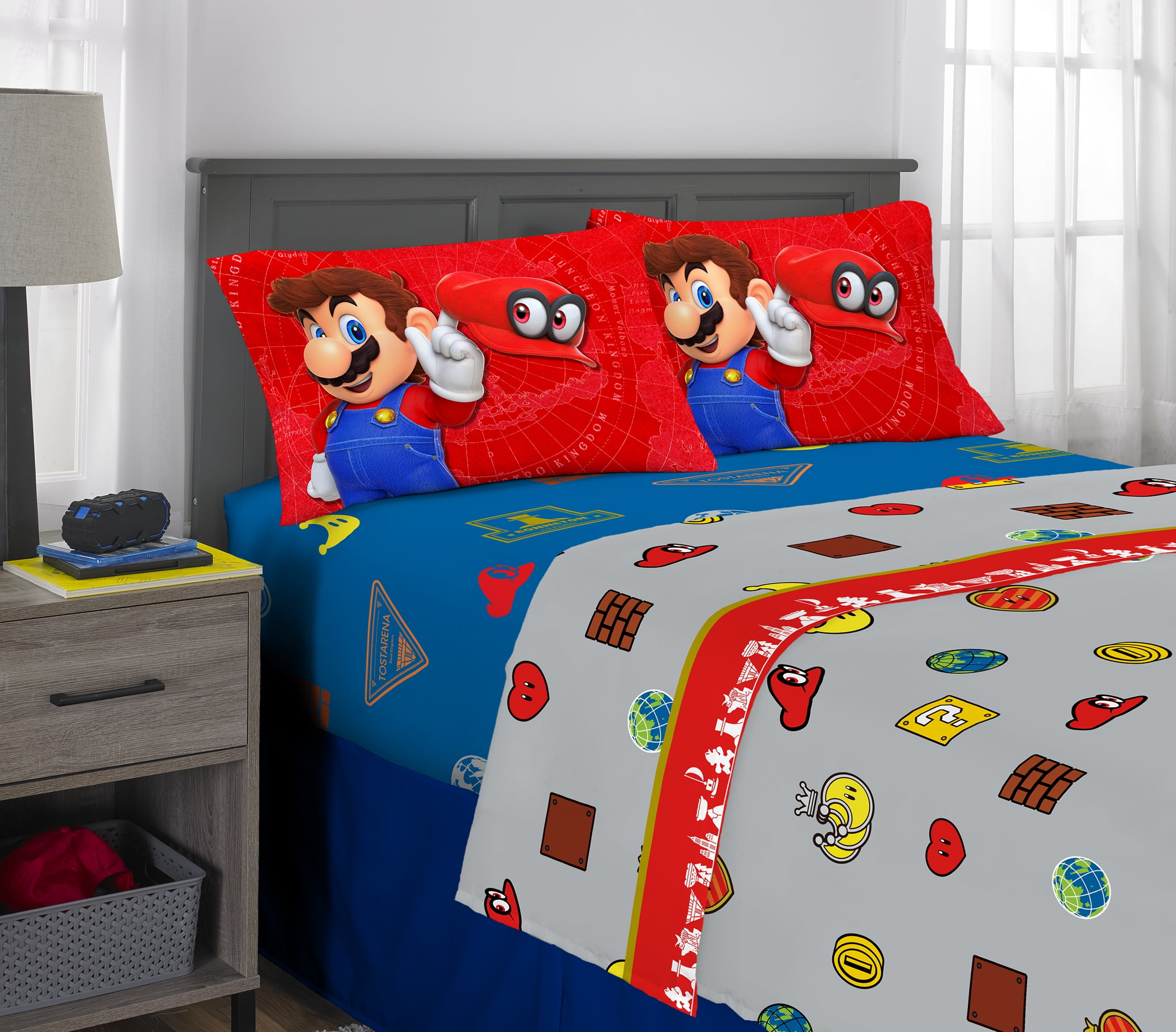 Super Mario Odyssey Sheet Set Kids, Super Mario Twin Bed Sheets