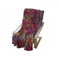 thumbnail image 4 of Abstract Soft Flannel Fleece Throw Blanket, Mosaic Style Stained Glass Fractal Colorful Geometric Triangle Forms Image, Cozy Plush for Indoor and Outdoor Use, 50" x 70", Multicolor, by Ambesonne, 4 of 6
