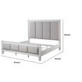 thumbnail image 3 of Kate Modern Wood California King Size Bed, Tufted, Gray Fabric Upholstery, 3 of 5