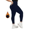 thumbnail image 3 of Dwellite Plus Size Leggings for Women High Waist Tummy Control Leggings Compression Workout Running Pants Navy 2XL, 3 of 5