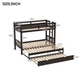 thumbnail image 6 of Twin Over Pull-out Bunk Bed with Trundle, Multi-Functional Wooden Bunk Bed Can for 4 People with Ladder and Safety Rail, Bottom Bed Can Convertible into Large Bed, 6 of 6