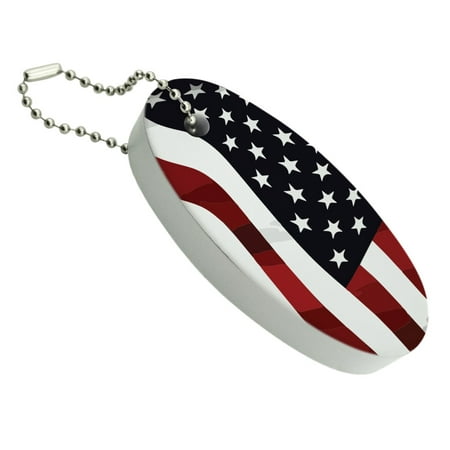 US American Flag Stars and Stripes Waving United States USA Floating Foam Keychain Fishing Boat Buoy Key Float
