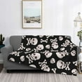 thumbnail image 2 of Honeii black white Skull bone print throw blanket, crafted from cozy cotton flannel, offers versatile home decor as a bedding suitable for all seasons.-60"x50", 2 of 6